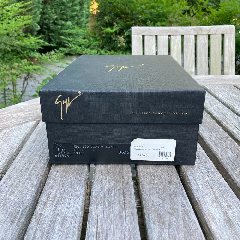 GIUSEPPE ZANOTTI Black Grosgrain Pumps with Multicolored Heels Size 36.5 - Picture 14 of 14
